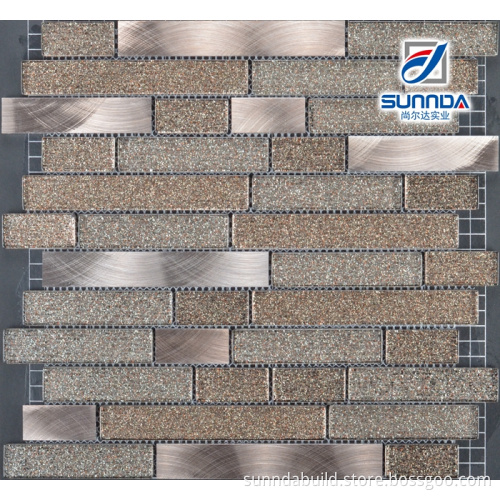 High quality mosaic tile,glass mosaic tile purple mix,strip glass mosaic tile